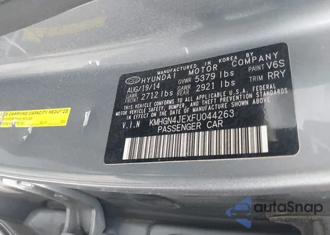 2015 Hyundai Genesis 3.8 from USA, damaged, VIN KMHGN4JEXFU044263